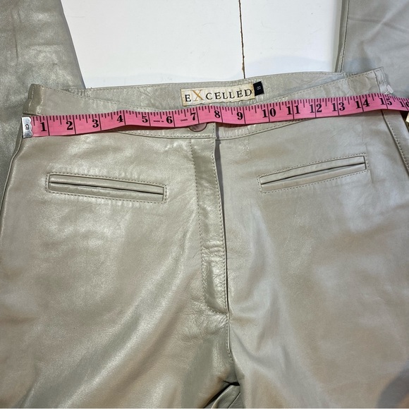 Excelled Grayish 100% Leather Vintage High Rise Motorcycle Inspired Pants NWT 8 - Picture 13 of 16